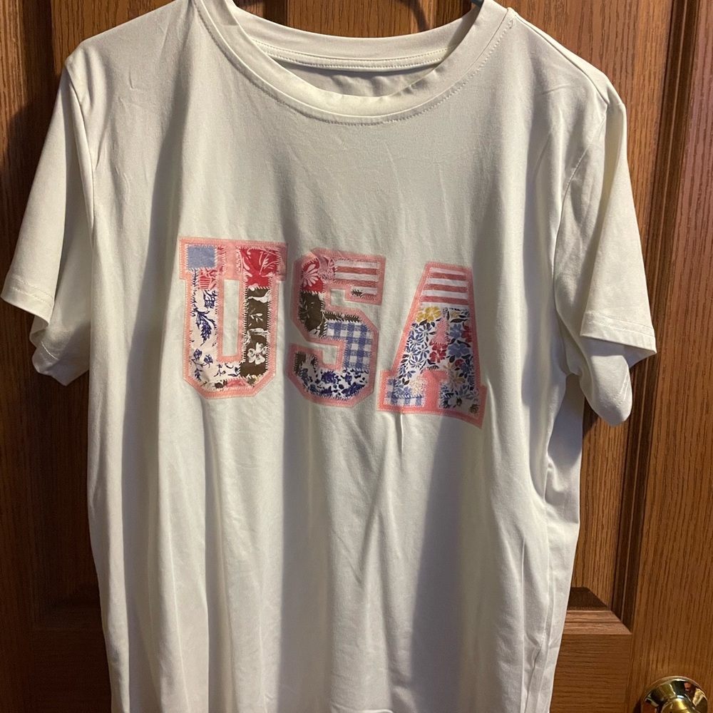 SHEIN White Short Sleeve Tee Casual Top